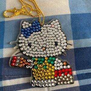 Handmade diamond art hello kitty keychain